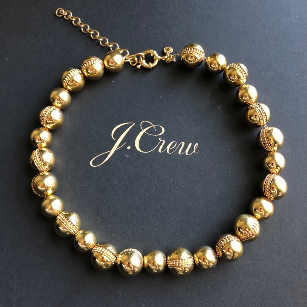 J. Crew gold ball necklace - Picture 1 of 5